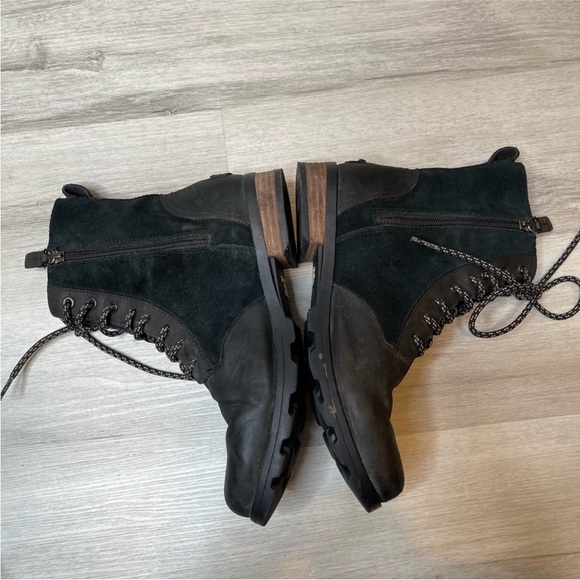 Sorel Emelie Short Lace Boot Light Rain and Heavy Rain Waterproof Black Size 8.5 - Picture 7 of 11